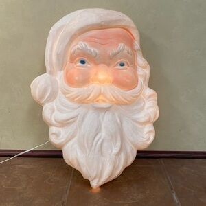 Vintage Christmas Santa Head Blow Mold Union Products INC USA Outdoor Use LARGE